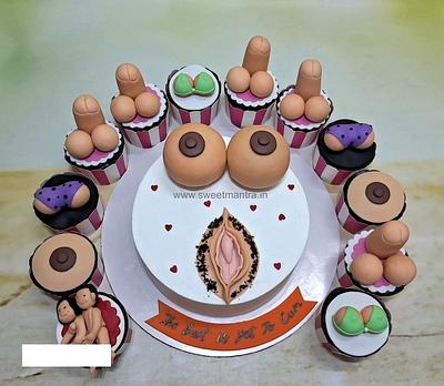 Erotic cake and cupcakes for Bachelor party - Cake by Sweet Mantra Homemade Customized Cakes Pune