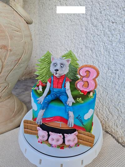 Three pigs and the wolf  - Cake by Sugar Witch Terka 