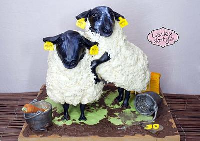 Antigravity cake - Suffolk sheep - palm oil free - Cake by Lenkydorty