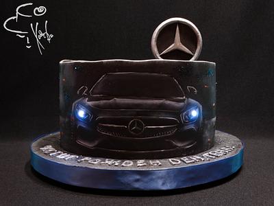 Hand painted Mercedes with lights - Cake by Diana
