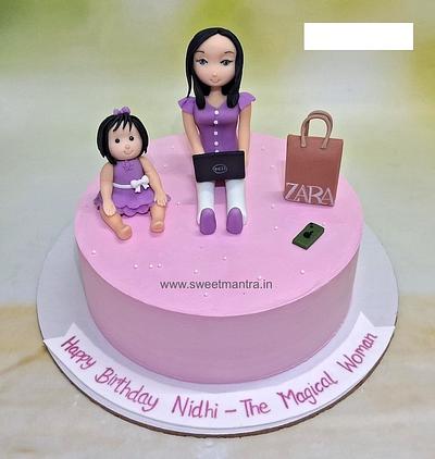 Customised cake for working wife with kid - Cake by Sweet Mantra Homemade Customized Cakes Pune