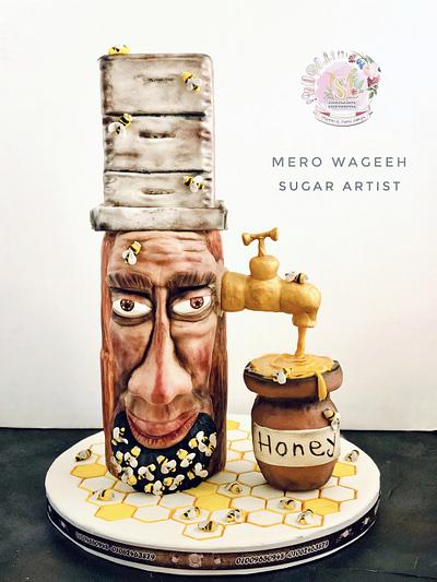 Honey Man 🍯🐝 - pottery Art international collaboration 2020 - Cake by Mero Wageeh