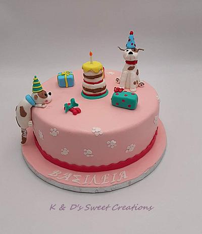 Dogs birthday cake  - Cake by Konstantina - K & D's Sweet Creations