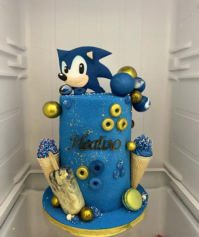 Sonic cake birthday cake  - Cake by Detelinascakes