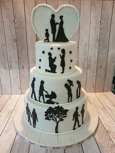 Hochzeitstorte und Geburtstagstorte in einer - Cake by Knuffy121