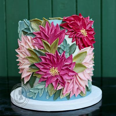 Charming Chrysanthemums - Cake by Queen of Hearts Couture Cakes