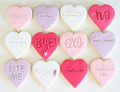 Ironic Valentine's Day Cookies - Cake by Cakes By Samantha (Greece)