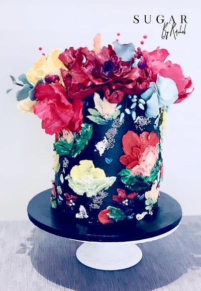 Palette Knife Painted Birthday Cake - Cake by Sugar by Rachel