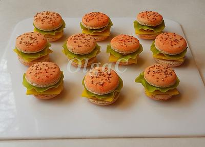 Macarons or burger? - Cake by OlgaC