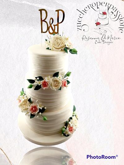 Wedding Roses Cake - Cake by zuccheroperpassione
