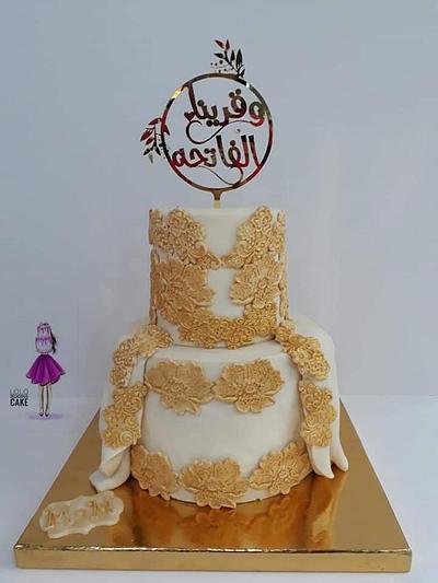 Gold engagement Cake by lolodeliciouscake - Cake by Lolodeliciouscake