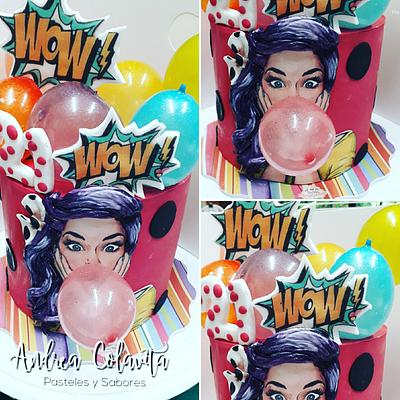 Pin up girl with baloon - Cake by Andrea Colavita