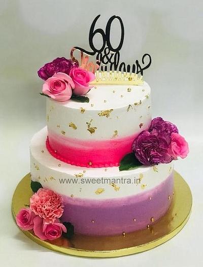 Floral design cake in 2 tier - Cake by Sweet Mantra Homemade Customized Cakes Pune