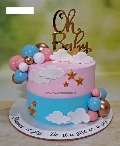 Baby Shower theme Oh Baby cake - Cake by Sweet Mantra Homemade Customized Cakes Pune