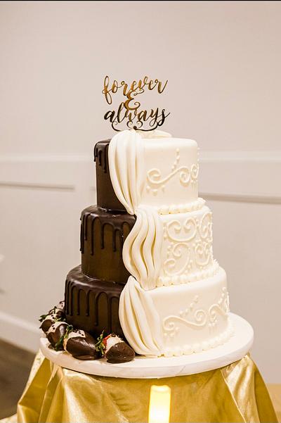 Chocolate and white wedding - Cake by Cakes For Fun