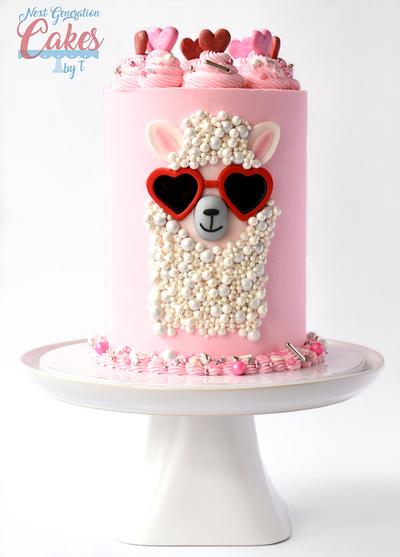 Llama Valentine's Day Cake - Cake by Teresa Davidson