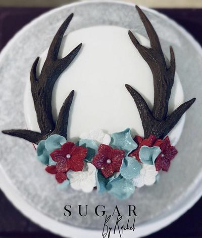 Antler Christmas Cake 2019 - Cake by Sugar by Rachel