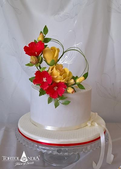 Flowers cake & heart - Cake by Tortolandia