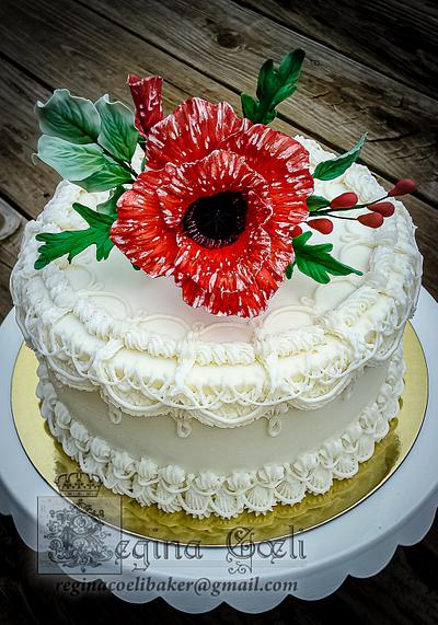 Poppy Bridal Shower Cake - Cake by Regina Coeli Baker
