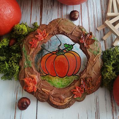  My autumn - pumpkin on isomalt. - Cake by Edyta Kołodziej