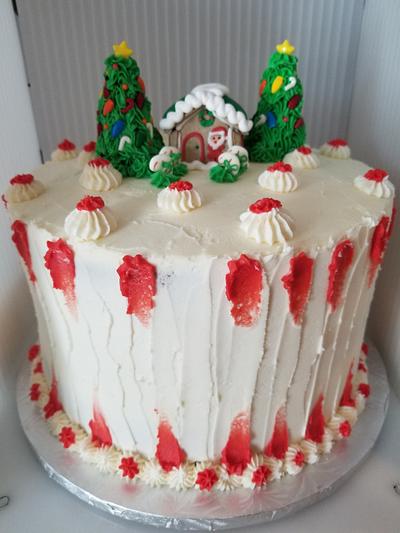 White chocolate peppermint Christmas cake - Cake by Guppy