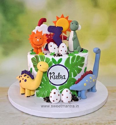 Dinosaur cake in whipped cream - Cake by Sweet Mantra Homemade Customized Cakes Pune
