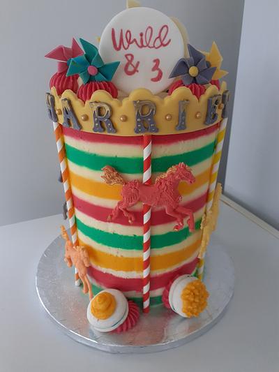 Wild and 3 carousel cake - Cake by Combe Cakes