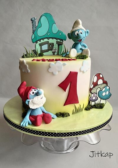 Smurfs cake - Cake by Jitkap