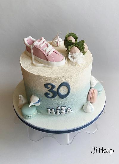 Birthday velvet effect cake - Cake by Jitkap