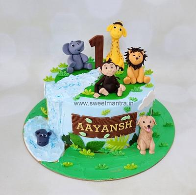 Jungle kids theme cake - Cake by Sweet Mantra Homemade Customized Cakes Pune