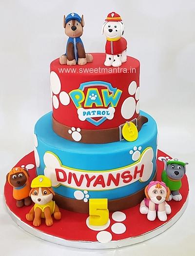 Paw Patrol theme cake in 2 tier - Cake by Sweet Mantra Homemade Customized Cakes Pune