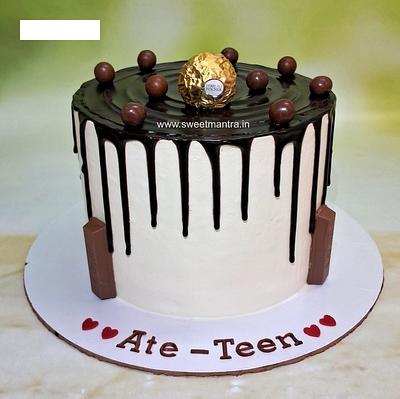 Chocolate drip cake for 18th birthday - Cake by Sweet Mantra Homemade Customized Cakes Pune