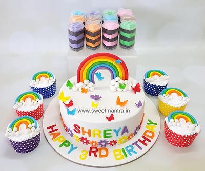 Rainbow theme sugar table - Cake by Sweet Mantra Homemade Customized Cakes Pune