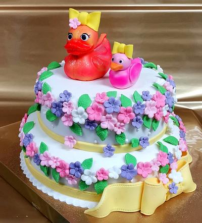 Cake with ducks and flowers - Cake by Sunny Dream