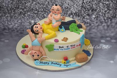 Birthday cake for dad of twins - Cake by Divya Haldipur