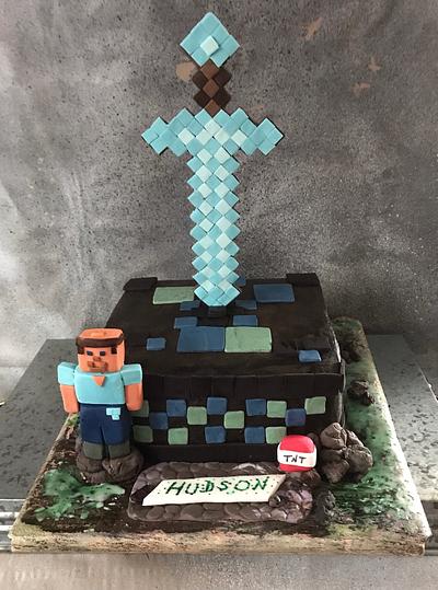 Hudson’s  Minecraft Birthday Cake  - Cake by June ("Clarky's Cakes")