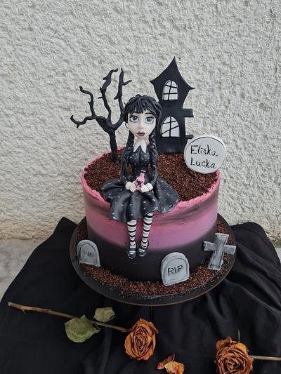 Wednesday Addams cake  - Cake by Sugar Witch Terka 