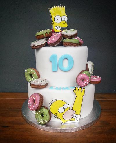Simpsons donuts - Cake by Petraend
