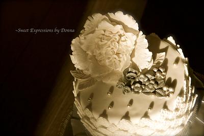Ruffle Peony Flower - Cake by Donna