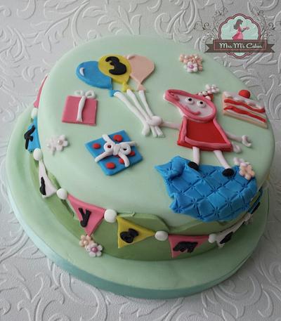 Peppa Pig tea party cake - Cake by Mrs M's Cakes