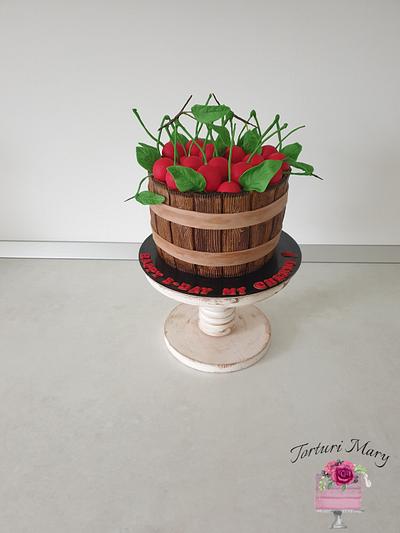 Bucket of cherries cake. - Cake by Torturi Mary