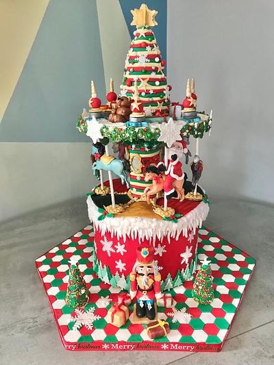 Christmas Carousel - Cake by Alanscakestocraft
