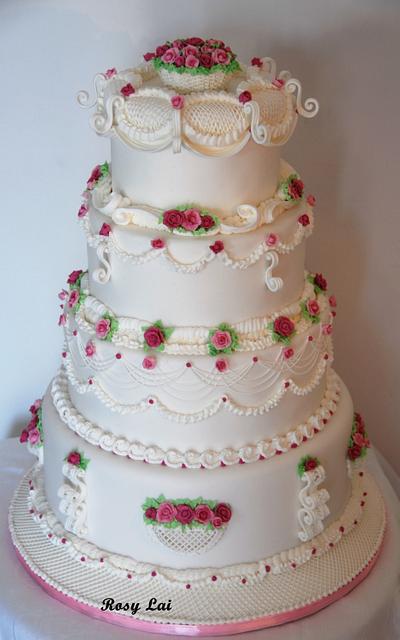 My Lambeth style cake- La delicatezza delle rose  - Cake by Rosy Lai