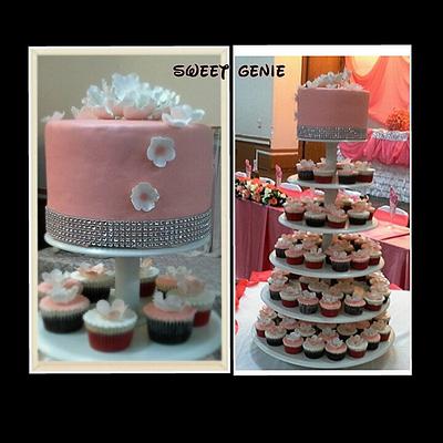 Wedding Cake & cupcakes - Cake by Comfort