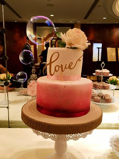 Pink Theme Wedding cake and candy corner - Cake by Grazie cake and sugarcraft studio