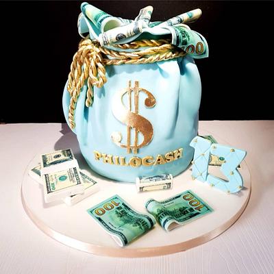 Money Bag Cake  - Cake by Fab Confections 