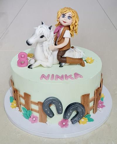 Horse with girl - Cake by Adriana12