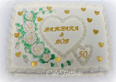 50th Wedding Anniversary - Cake by Donna Tokazowski- Cake Hatteras, Martinsburg WV
