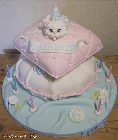 Cat Kitten cushion cake - Cake by Rachel Manning Cakes