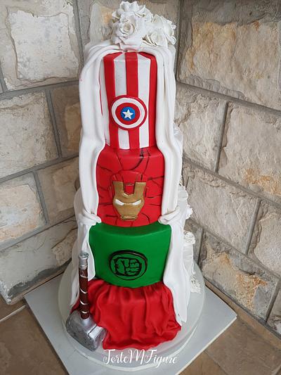 Fondant wedding cake,two sides cake - Cake by TorteMFigure